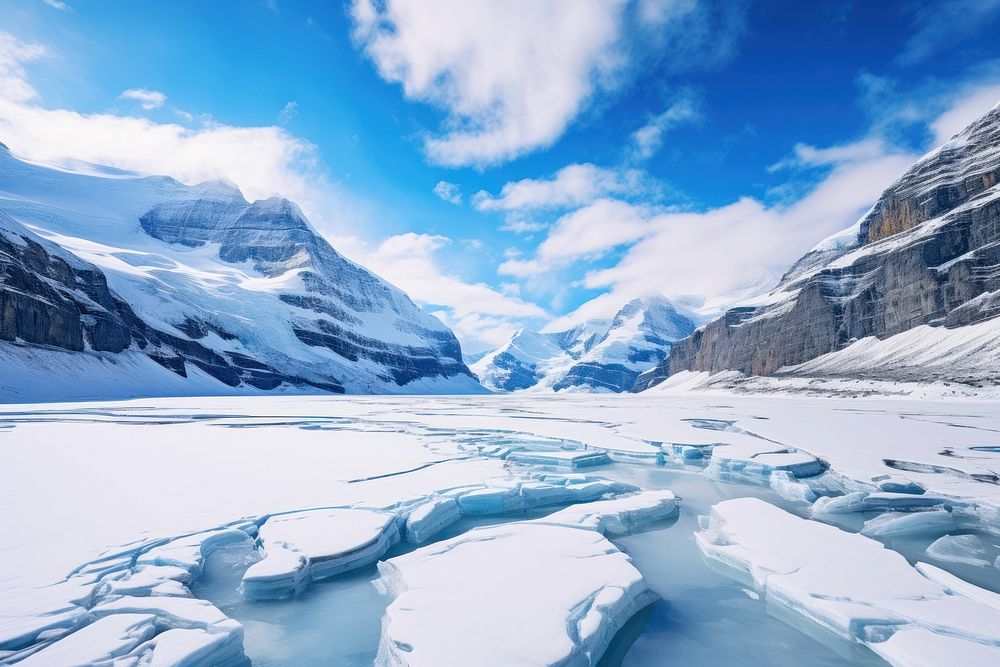 Glacier landscape mountain outdoors. 