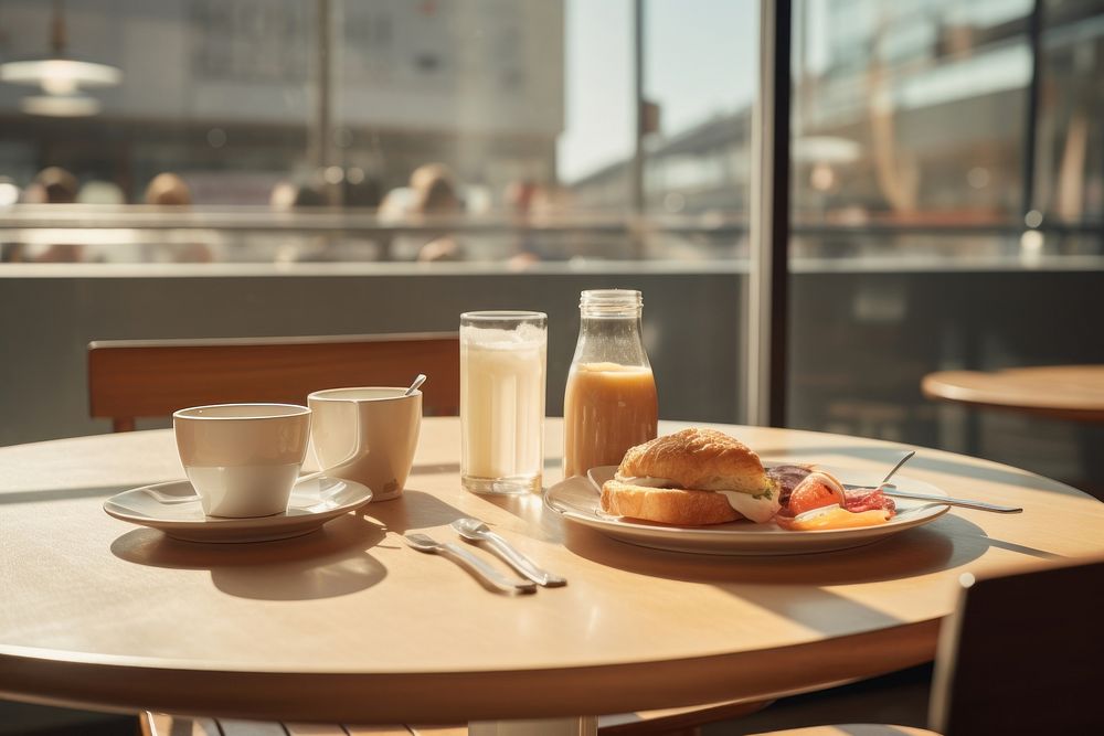 Furniture breakfast brunch table. 