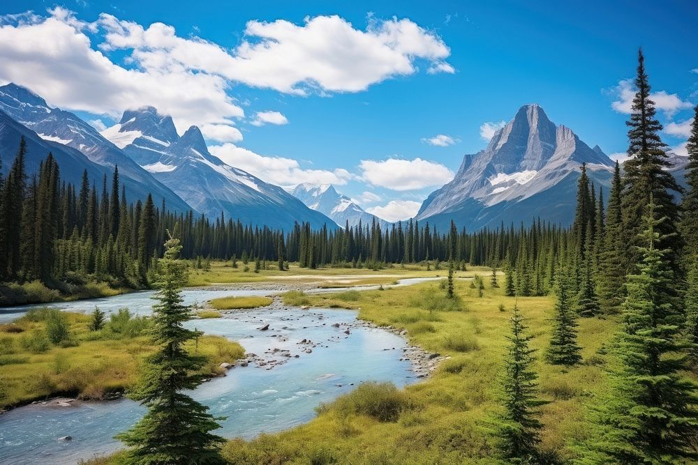 Wilderness landscape panoramic outdoors. 