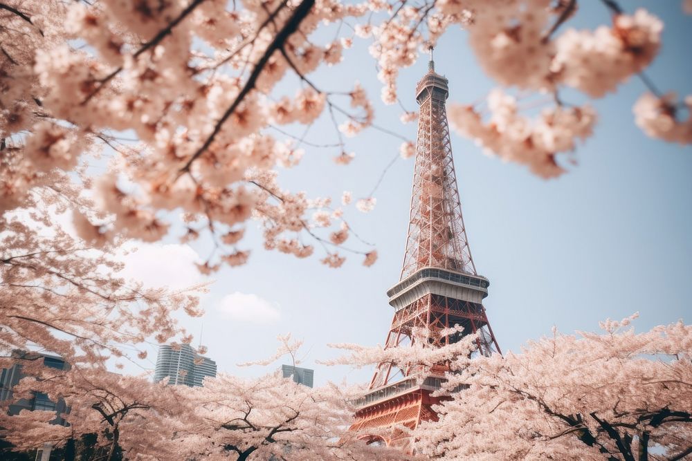 Tower architecture building cherry. AI | Free Photo - rawpixel