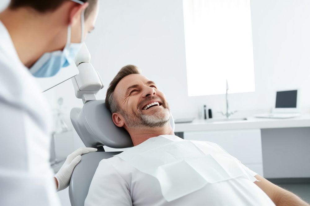 Patient at the dentist. 