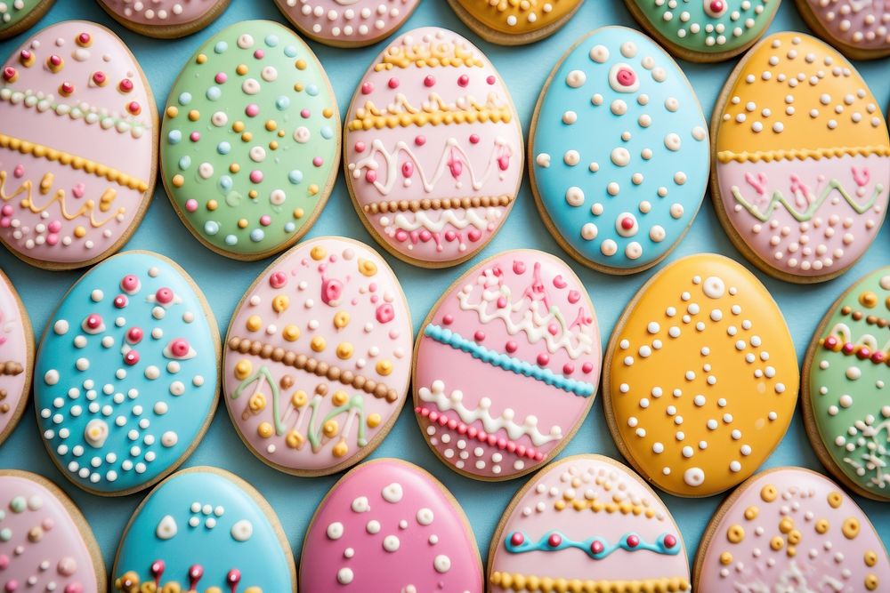 Backgrounds dessert cookie easter. AI generated Image by rawpixel.