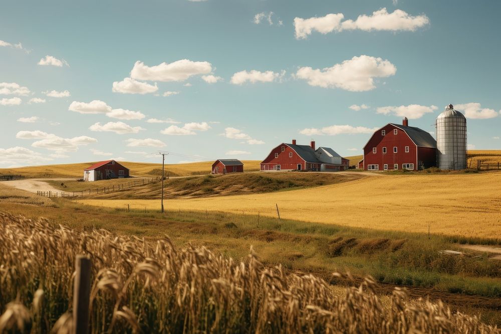 Landscape farm architecture outdoors. 