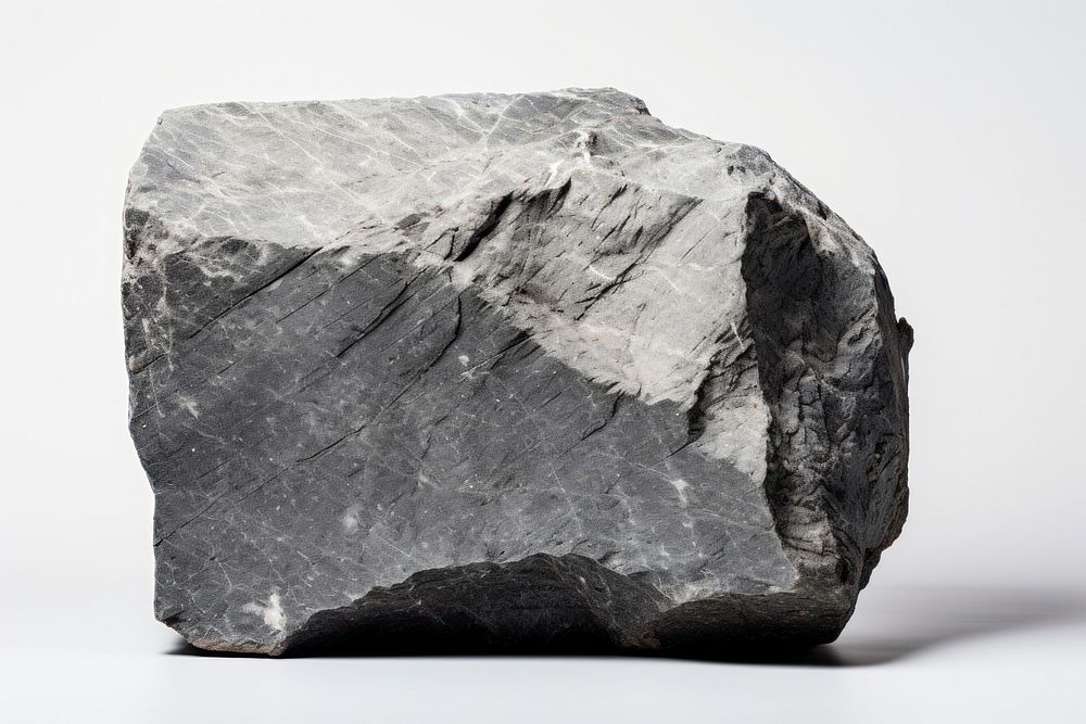 Mineral rock white background anthracite. AI generated Image by rawpixel.