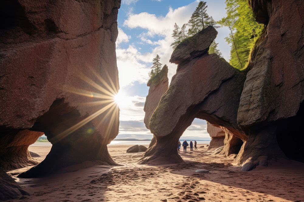 Rock sky landscape sunlight. 