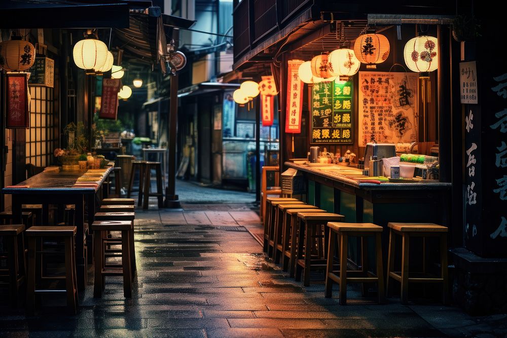 Street alley night city. AI generated Image by rawpixel.