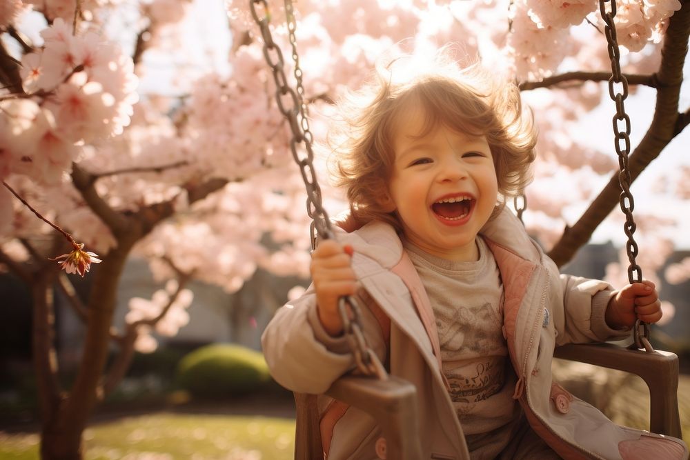 Blossom park laughing portrait. 