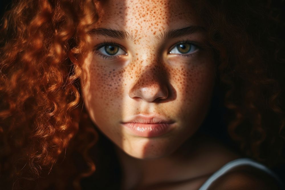 Portrait freckle photo skin. AI generated Image by rawpixel.