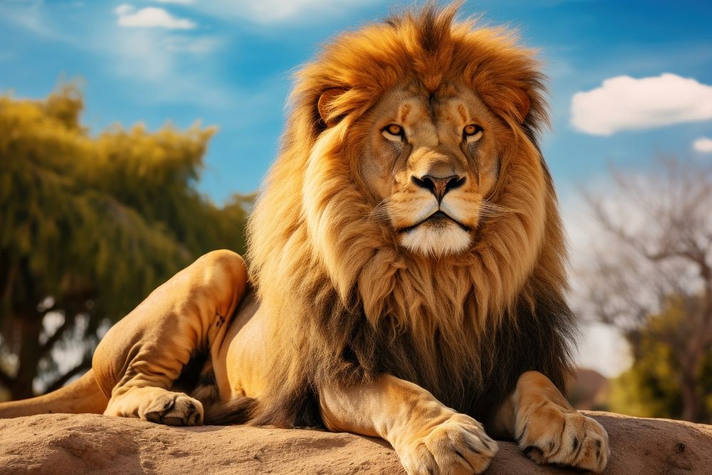 Wildlife mammal animal lion. AI generated Image by rawpixel.