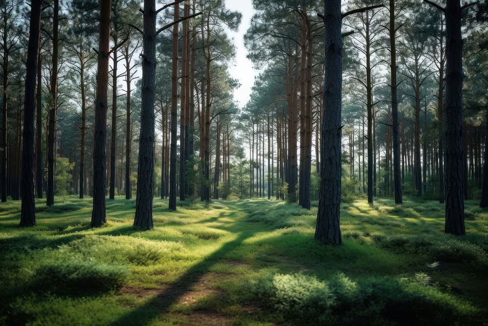 Forest landscape sunlight outdoors. 