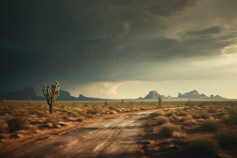 Landscape outdoors nature desert. AI generated Image by rawpixel.