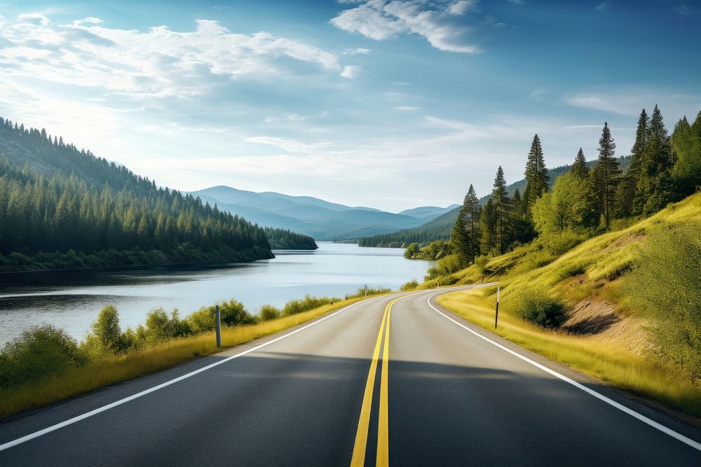 Road landscape outdoors highway. AI generated Image by rawpixel.