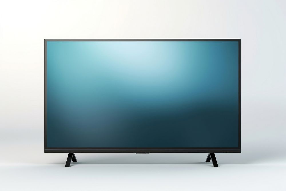 Television screen white background electronics. 