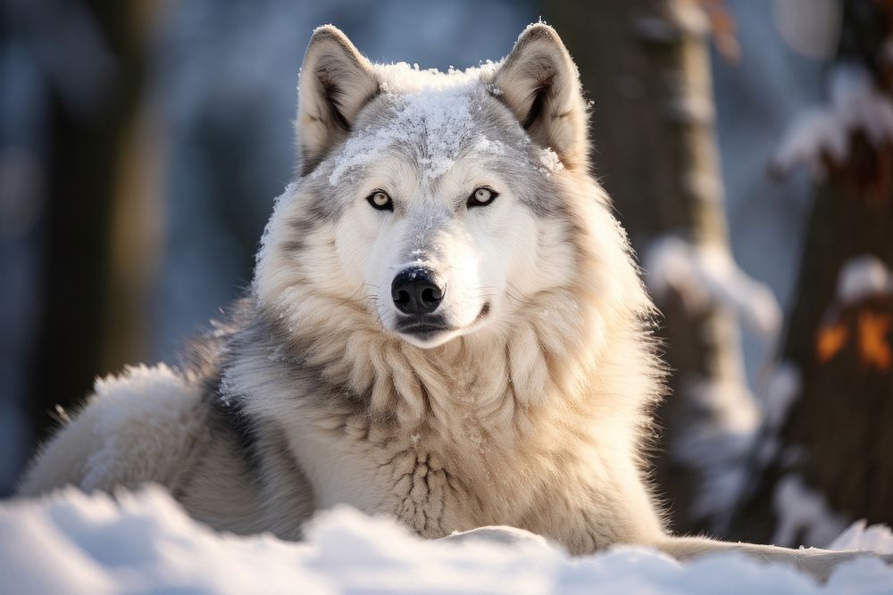 Wolf animal mammal snow. AI generated Image by rawpixel.
