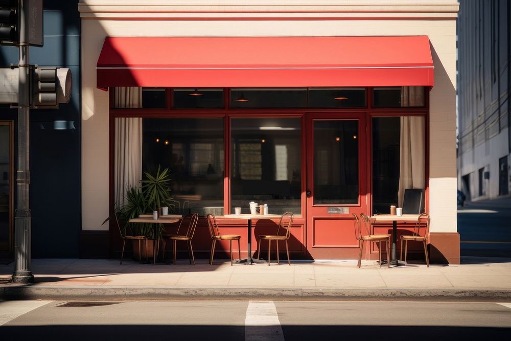 Cafe restaurant furniture street. AI generated Image by rawpixel.