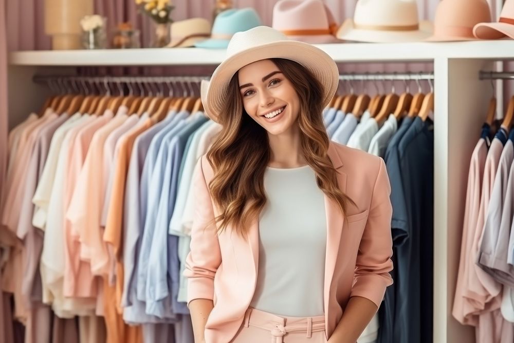 Shopping choosing fashion smiling. AI generated Image by rawpixel.