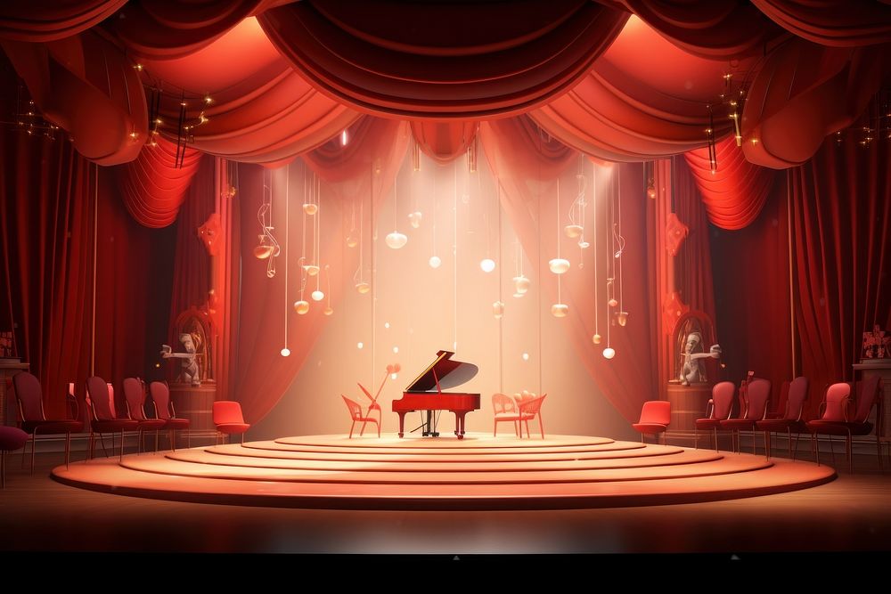 Stage auditorium lighting chair. AI generated Image by rawpixel.