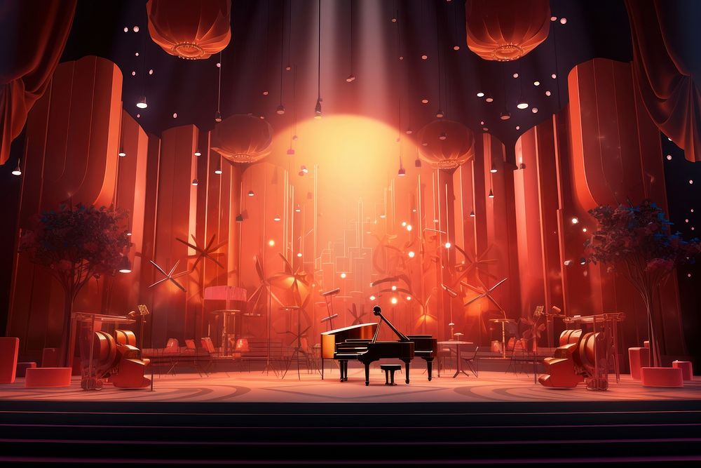 Stage keyboard lighting piano. AI generated Image by rawpixel.