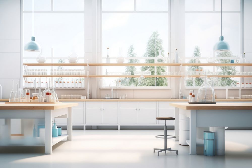 Furniture kitchen science lab. AI generated Image by rawpixel.