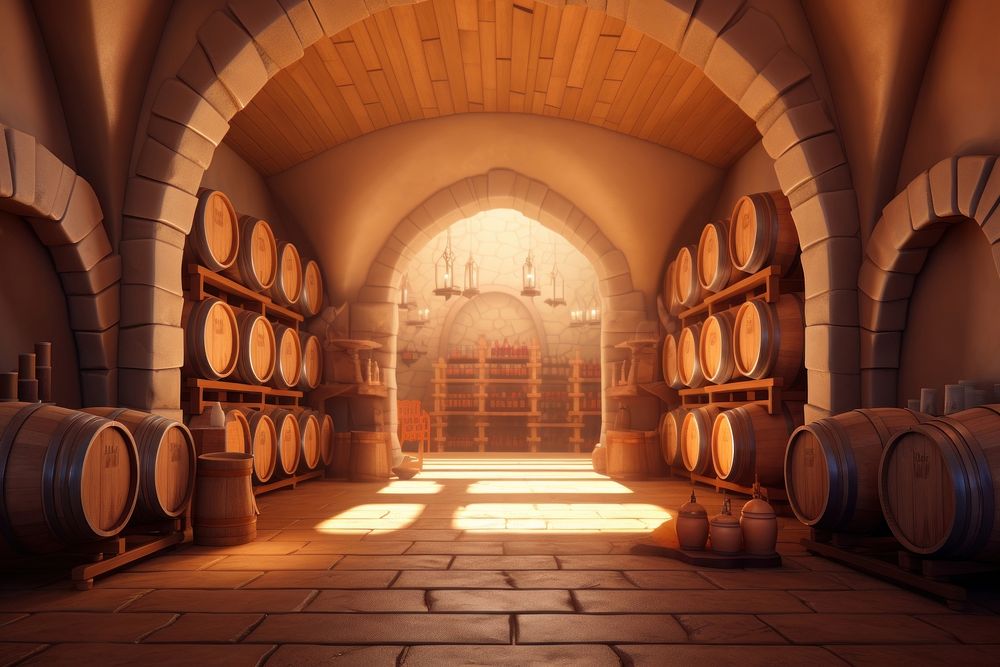 Wine cellar architecture wine cellar. AI generated Image by rawpixel.