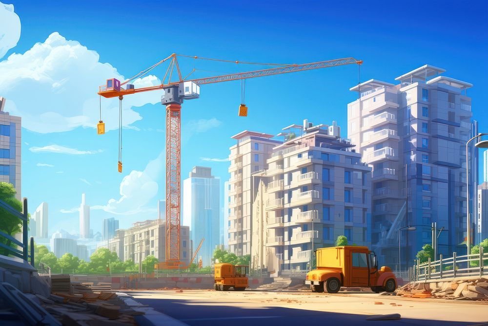 Construction architecture building vehicle. AI generated Image by rawpixel.
