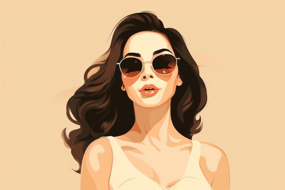 Sunglasses portrait summer adult. AI generated Image by rawpixel.