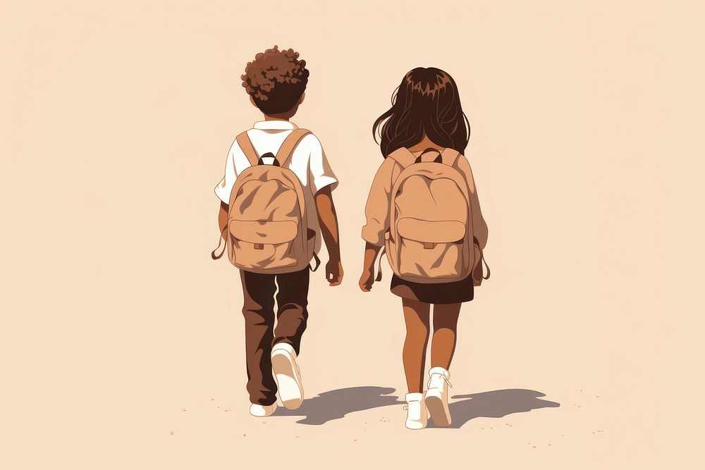 Backpack footwear walking child. AI generated Image by rawpixel.