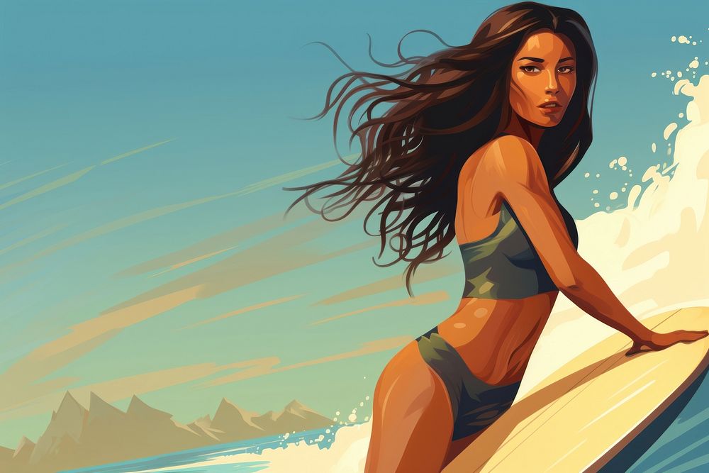 Swimwear outdoors surfing sports. AI generated Image by rawpixel.