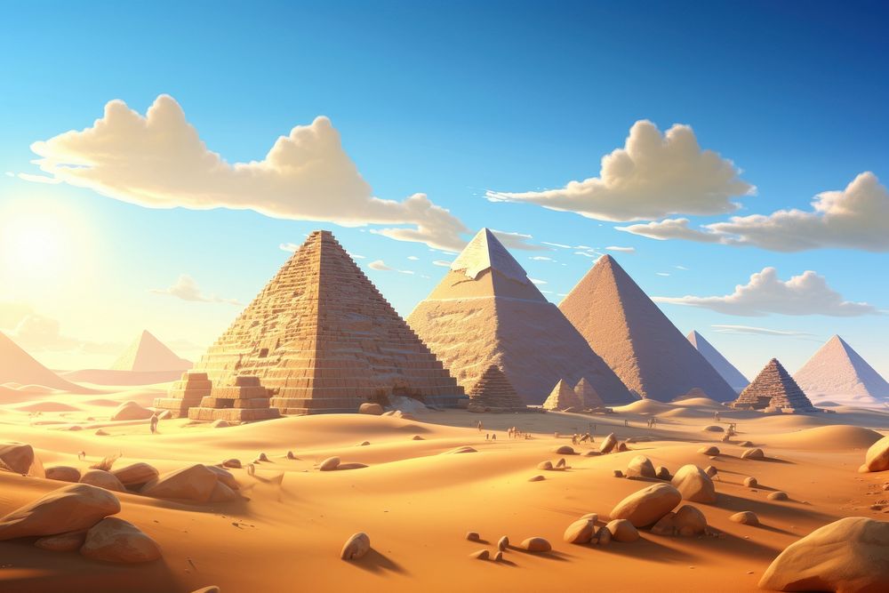 Pyramid architecture transportation archaeology. AI generated Image by rawpixel.