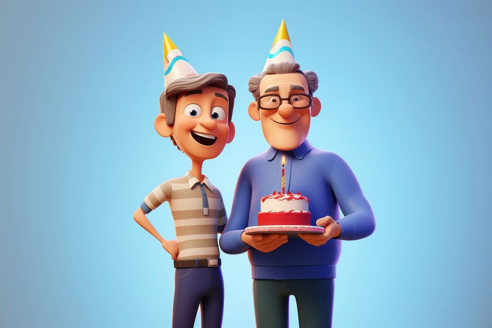 Birthday dessert cartoon adult. AI generated Image by rawpixel.