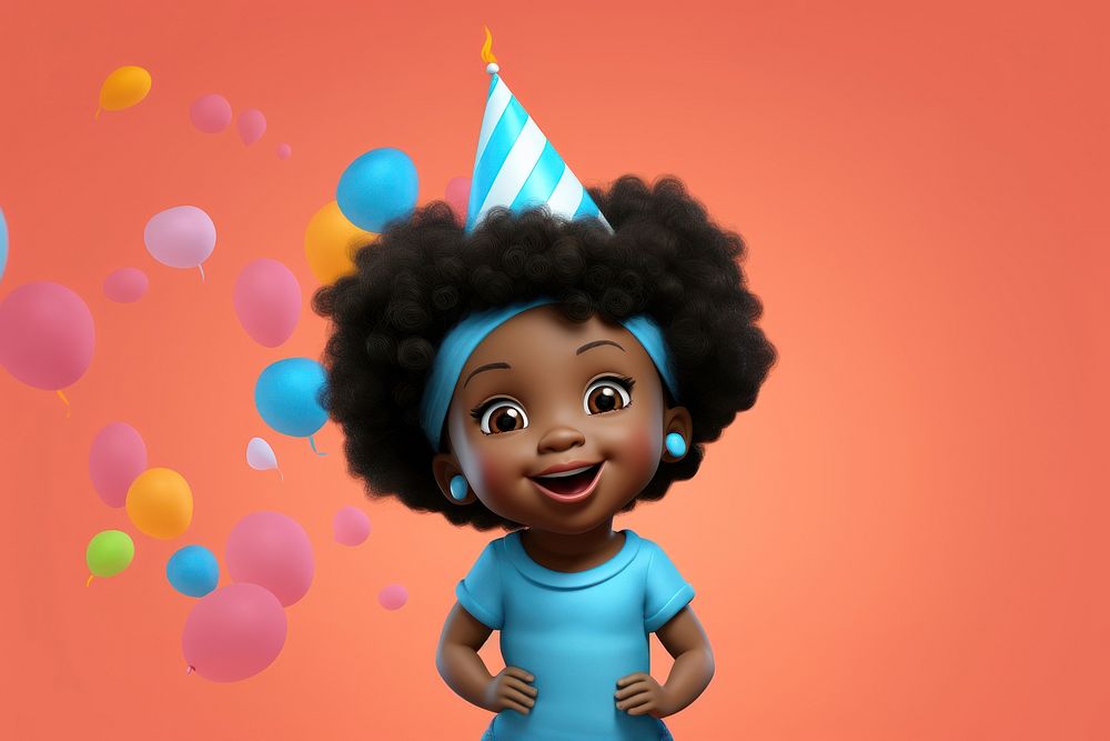 Birthday portrait balloon cute. AI generated Image by rawpixel.