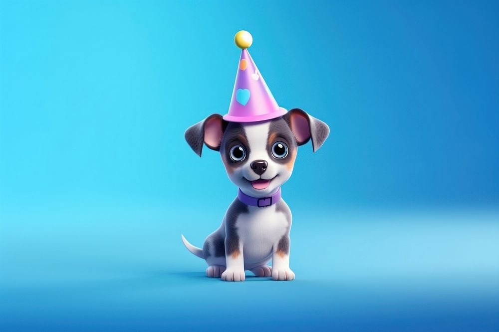 Birthday cartoon cute dog. AI generated Image by rawpixel.