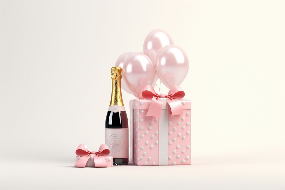 Champagne birthday balloon bottle. 