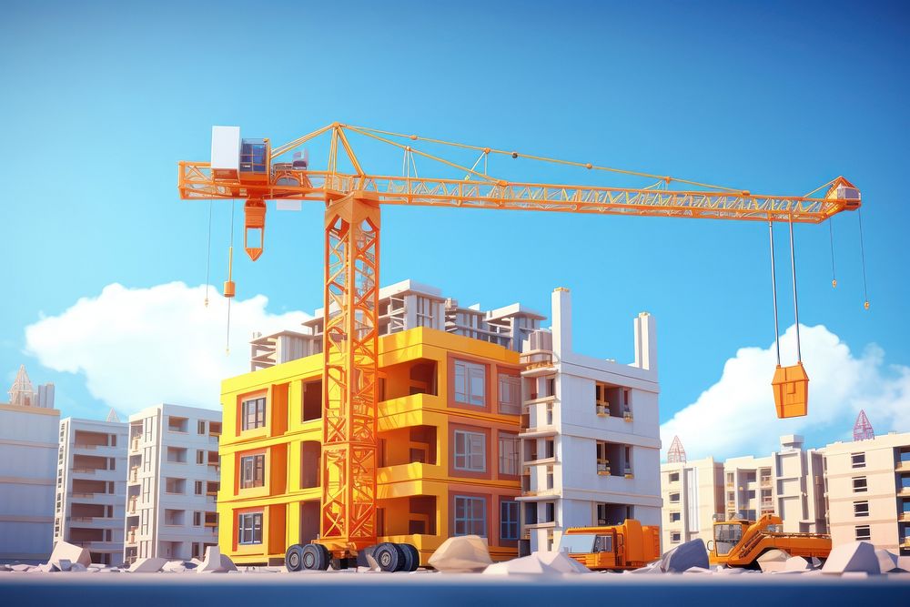 Construction building architecture city. AI generated Image by rawpixel.