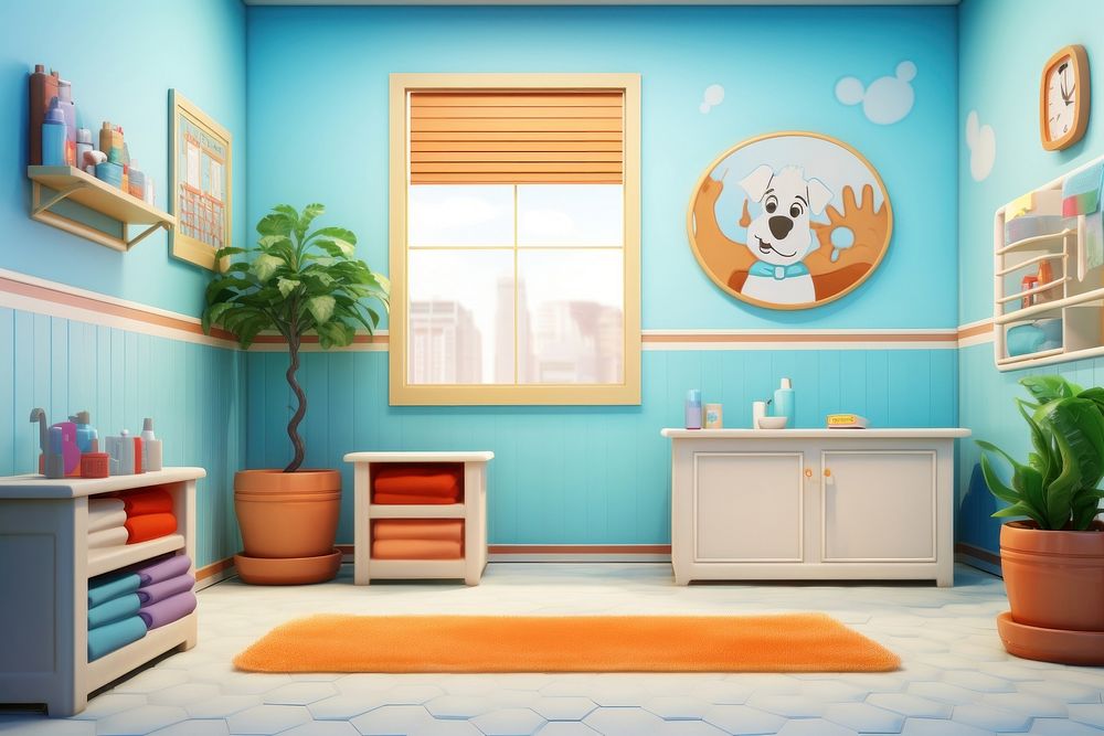 Room nursery cartoon architecture. 