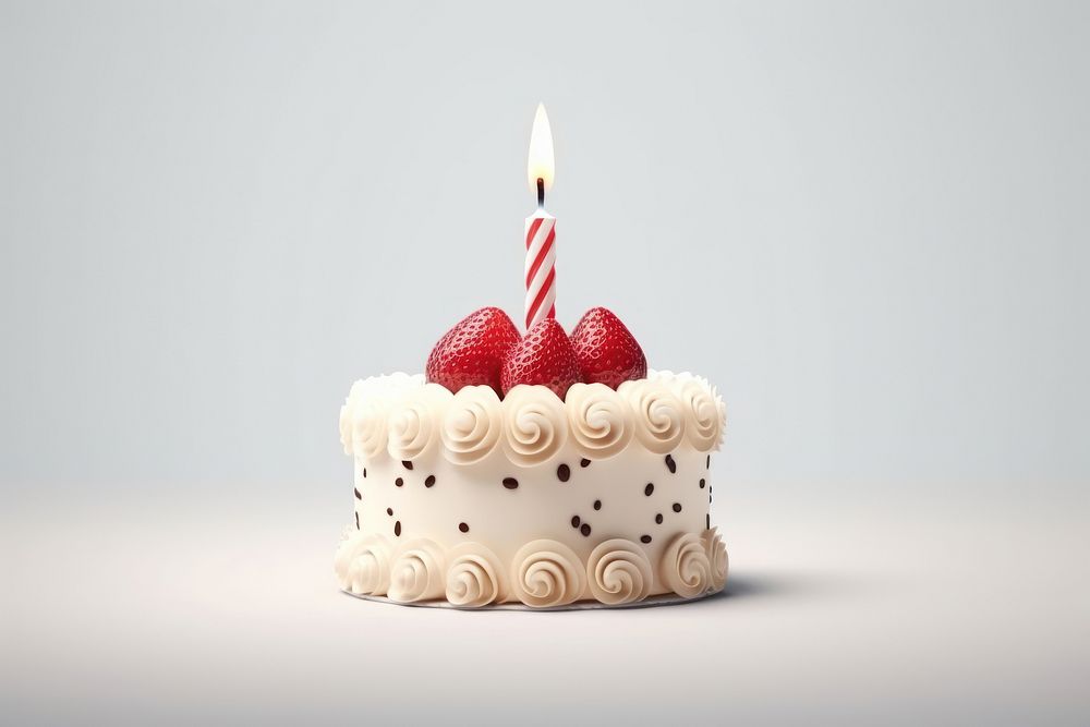 Cake birthday dessert candle. AI generated Image by rawpixel.