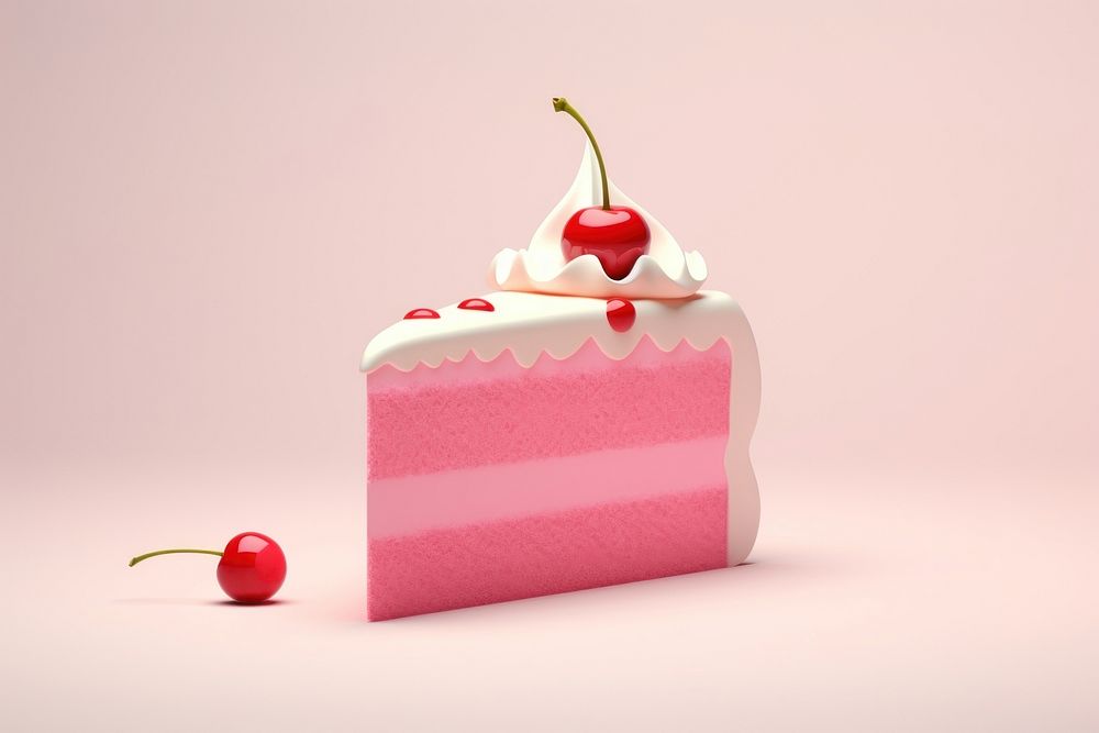 Cake birthday dessert cherry. AI generated Image by rawpixel.