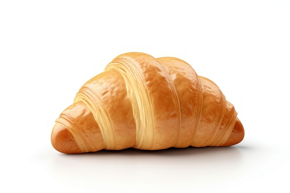 Croissant bread food white background. AI generated Image by rawpixel.