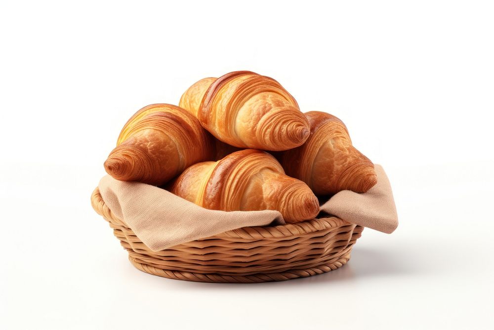 Croissant basket bread food. AI generated Image by rawpixel.