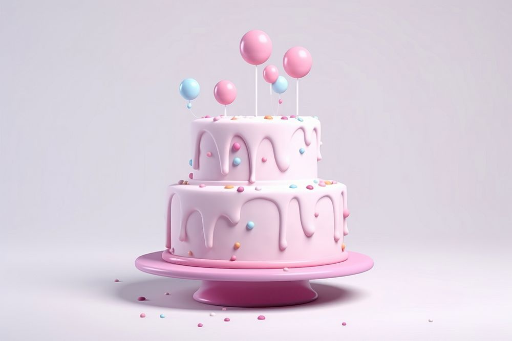 Cake birthday dessert balloon. AI generated Image by rawpixel.