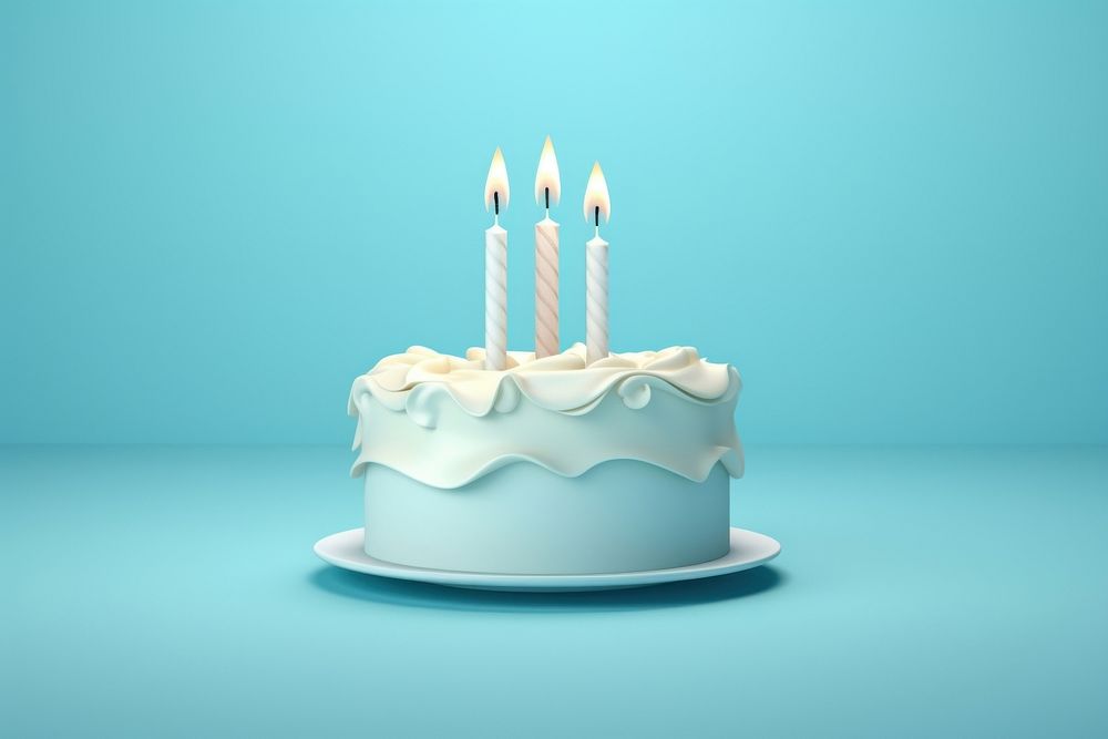 Candle cake dessert food. AI generated Image by rawpixel.