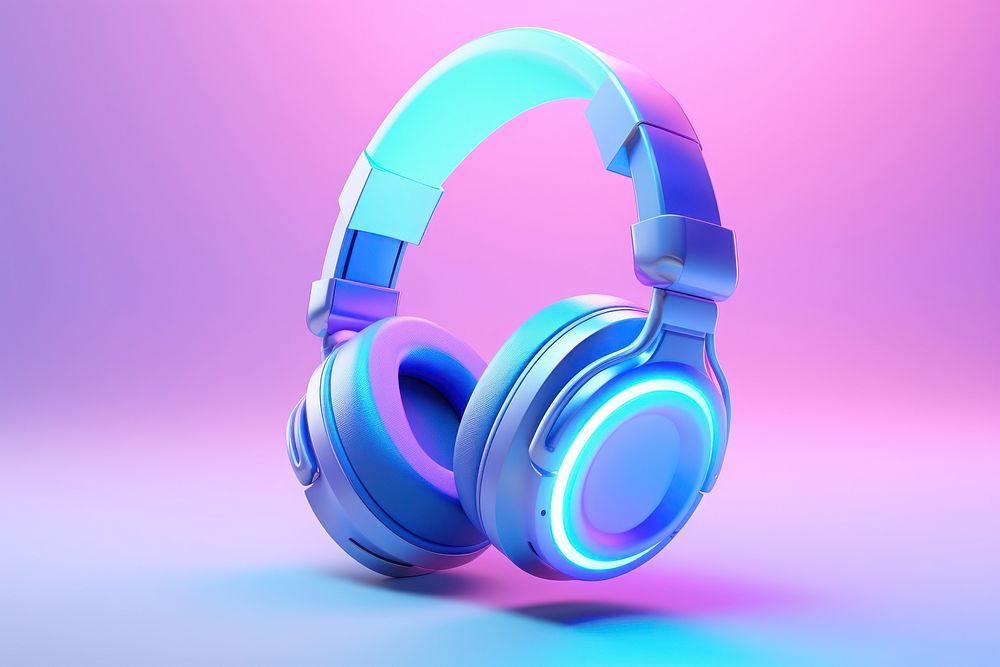 Headphones headset illuminated electronics. AI generated Image by rawpixel.