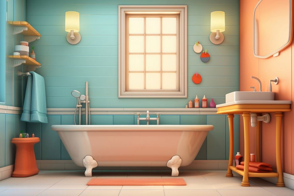 Bathroom bathtub home architecture. AI generated Image by rawpixel.