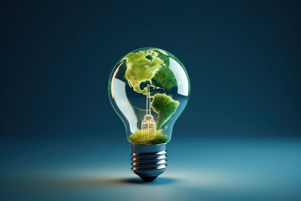 Light lightbulb earth electricity. AI generated Image by rawpixel.
