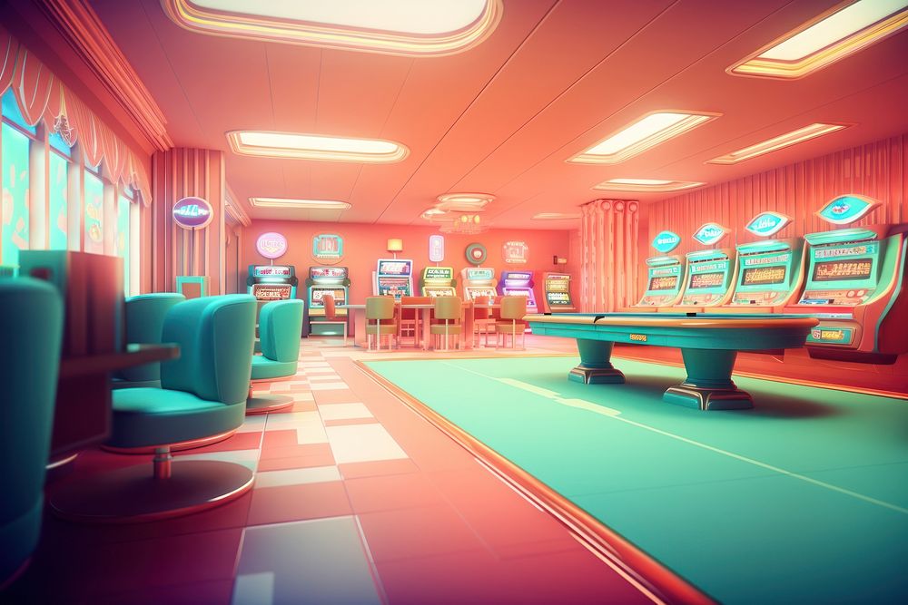 Cartoon casino table chair.