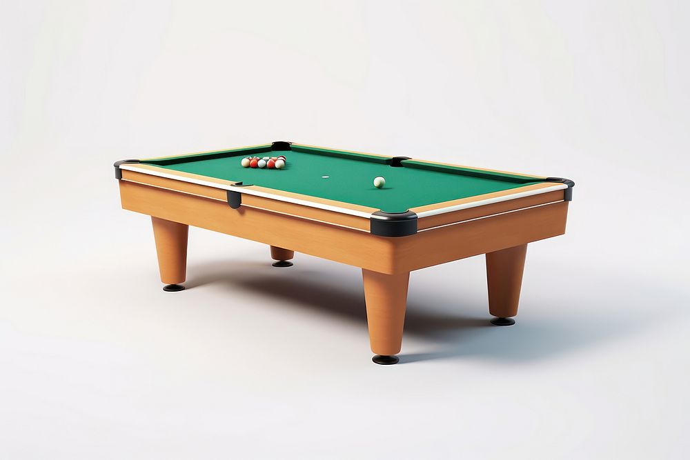 Table furniture white background pool table. AI generated Image by rawpixel.