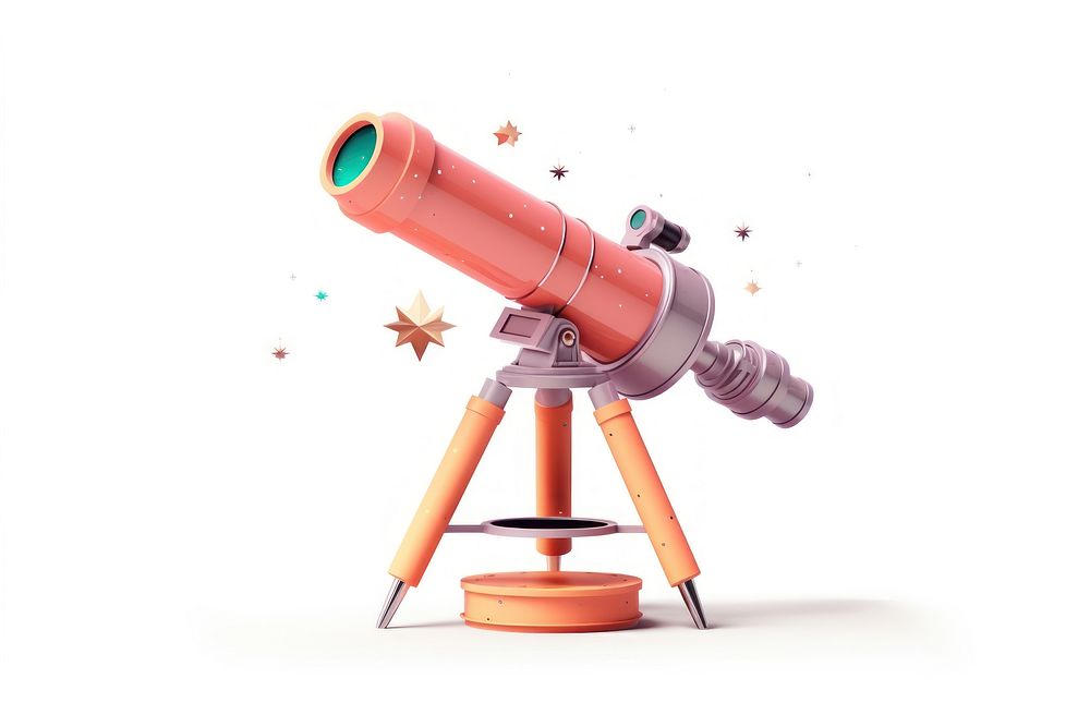 Telescope white background binoculars technology. AI generated Image by rawpixel.