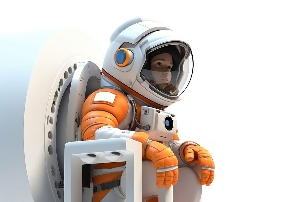 Astronaut cartoon helmet protection. AI generated Image by rawpixel.