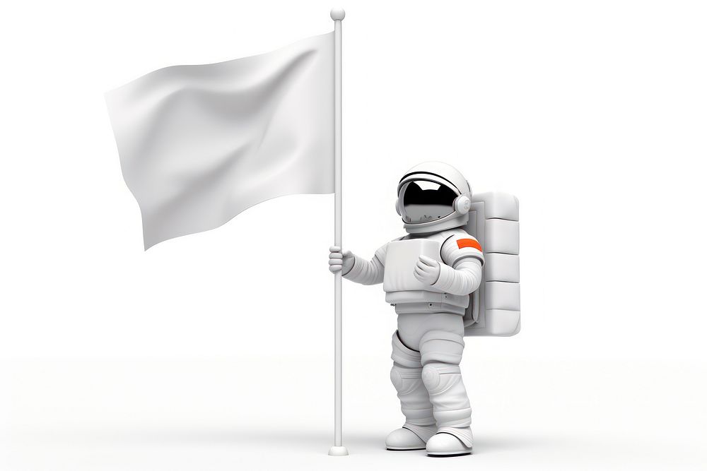 Flag astronaut cartoon white. AI generated Image by rawpixel.