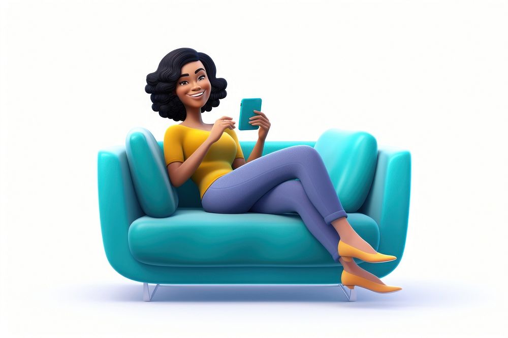 Furniture sitting smiling cartoon. AI generated Image by rawpixel.